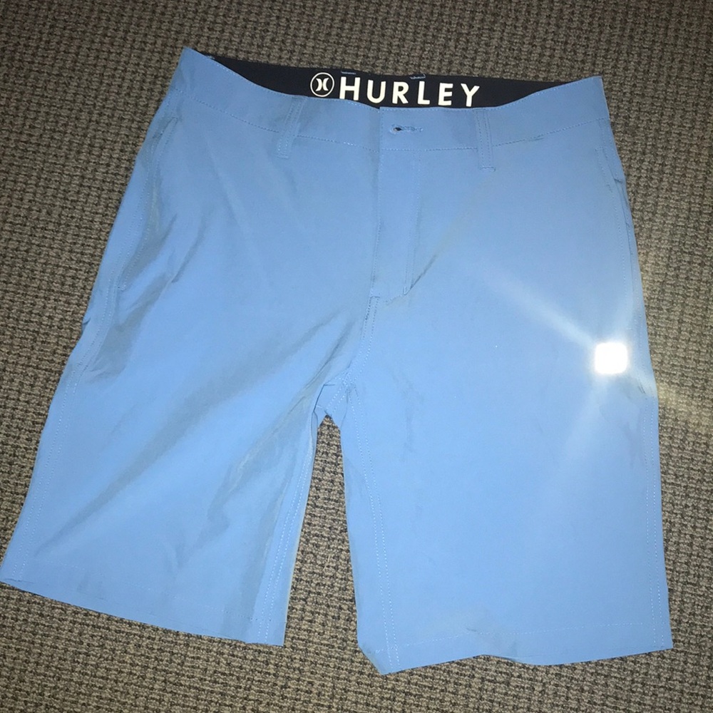 Hurley Men’s Sky Blue Flat Front Shorts